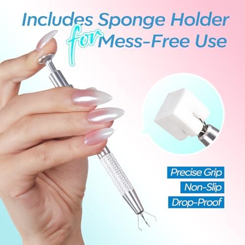 modelones Gel Nail Polish Kit White French Jelly Pink Winter Blue Ocean Gel Polish Set with 10 Pcs Nails Sponge for Ombre & Stickers, 4 Colors Gel Mini Salon Home DIY Trend Manicure Gift for Women - Thumbnail 4