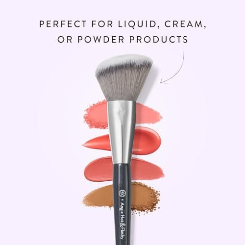 BK BEAUTY - ANGIE HOT & FLASHY A507 ANGLED BLUSH BRUSH – For Blush, Bronzer & Contour, Fluffy Angled Brush for Seamless, Streak-Free Finish - Thumbnail 6
