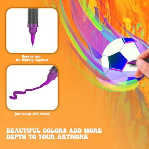 Touchbool Acrylic Paint Markers, 24 Color Fine Tip Permanent Acrylic Paint Pens For Rock Painting, Canvas, Wood, Glass, Ceramic, Fabric, Plastic, Egg, Scrapbook, Art Painting Supplies Kit - Thumbnail 4