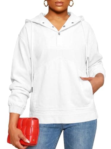 STOLKISS Women Denim Jacket Hoodies Casual Button Down pullover Long Sleeve Jean Tops Jacket Trendy Cropped Sweatshirt with Pockets - Thumbnail 2