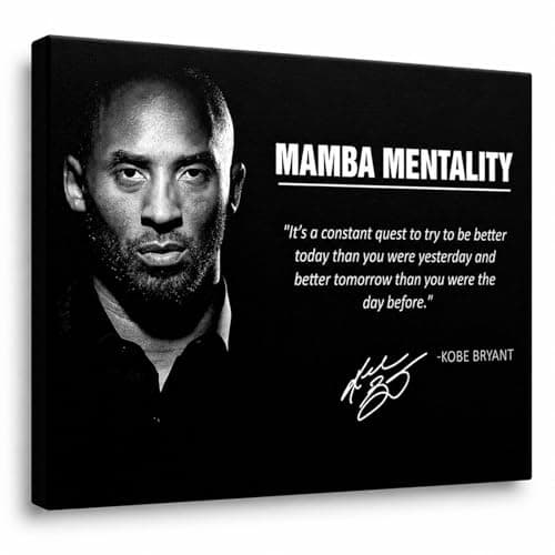 VYPEROCK Kobe Bryant Motivation Painting Wall Art Mamba Mentality Philosophy Poster and Print, Life Slogen Wall Art Quotes Decor Canvas for Boy's Room Bedroom Home Decor, 8x10inch - Image 1