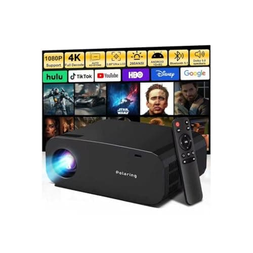 Mini Projector with WiFi and Bluetooth,4K 1080P Support Portable Projector,Built-in Apps,Android 13,Auto Keystone Correction,260 ANSI,32"-150"Screen Movie Video Projector for Indoor/Outdoor - Image 1