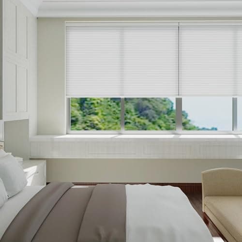Changshade Cordless Cellular Shades for Windows,Light Filtering Honeycomb Blinds with Thermal Insulation,Energy Saving Design,Child Safe,Privacy Light Control,Easy to Install,（20" W x 48" H,White） - Thumbnail 2