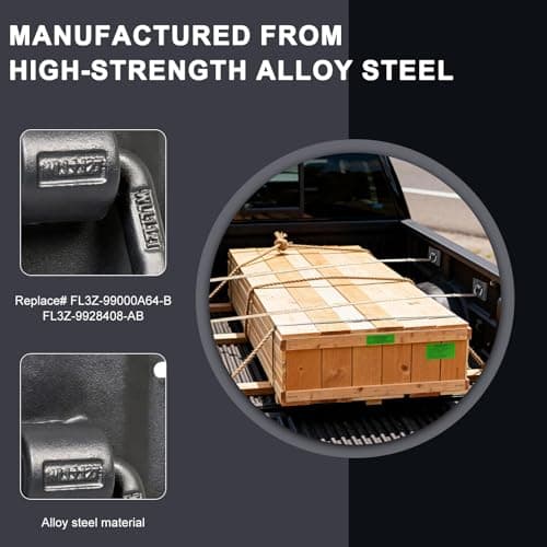 Naerza 4 Packs Tie Down Anchors Heavy Duty Truck Bed Tie Downs Truck Accessories Compatible with 2015-2025 Ford F150 F250 F350 Replace# FL3Z-99000A64-B & FL3Z-9928408-AB - Thumbnail 3