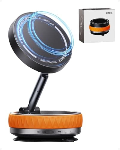 Intoval Vacuum Magnetic Phone Holder for Car, 360 Suction Cup Phone Mount with Snaplock Tech, Adjustable Magnet Stand for Your Car - Fit for Magsafe iPhone, Come with 2 Mag Rings, Flat Nano Sticker - Image 1