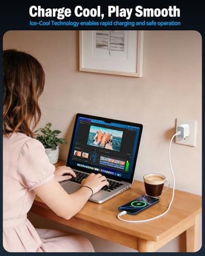 USB C Wall Charger Block 20W, PD 3.0 Fast Charging with 6.5FT/2M USB C to C Cable, 20W Type C Power Adapter Replacement for Phone 17/Pro/Pro Max/17 Air/ 16/16 Pro/16 Pro Max/15/Plus/Pro/Pro Max - Thumbnail 6