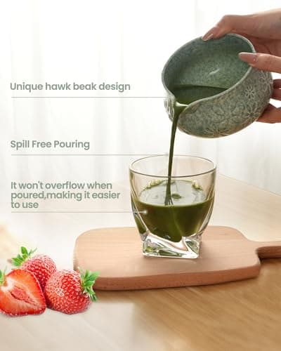 Matcha Whisk Set-7-Piece Ceramic Matcha Kit for Matcha Lovers,Includes 18 oz Matcha Bowl,Bamboo Matcha Whisk & Holder,Bamboo Scoop,Scoop Rest,Sifter,and Tea Towel(Blue) - Thumbnail 6