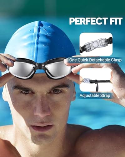 Vorshape Swim Goggles for Adult Men Women Youth 2 Pack Clear Vision Anti-Fog Anti-UV Comfort Fit Goggles for Swimming - Thumbnail 6