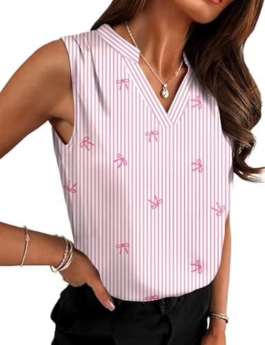 Rapbin Womens Spring Tops Silk Tank Tops for Women Business Satin Shirts for Women Womens Travel Outfits Trendy Clothes S - Image 1