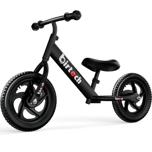 Birtech Balance Bike for 2,3,4,5 Year Old Kids, 12 Inch Toddler Balance Bike Kids Indoor Outdoor Toys, No Pedal Training Bicycle with Adjustable Seat Height, Airless Tire, Black - Image 1