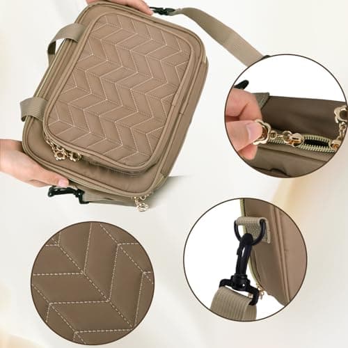 Eternatastic Bible Cover Case for Women, Large Bible Bag with Shoulder Strap,Bible Study Ideal Christian Gifts for Women,Coffee - Thumbnail 5
