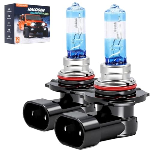 littlelucky 9005/HB3 Halogen Bulbs, 3800k Warm White Light, 300% Brighter, High Performance 12V/60W Halogen Light for Fog Light, High/Low Beam Replacement Bulb, 1200H Lifespan, Plug&Play 2 Pack