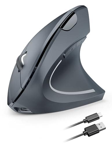 TECKNET Ergonomic Mouse, Rechargeable Vertical Ergo Mouse Wireless 800-4800 Levels 5 Adjustable DPI, Silent 2.4GHz Optical Carpal Tunnel Mouse for Right Hand, USB Wireless Mice for Laptop, PC - Image 1