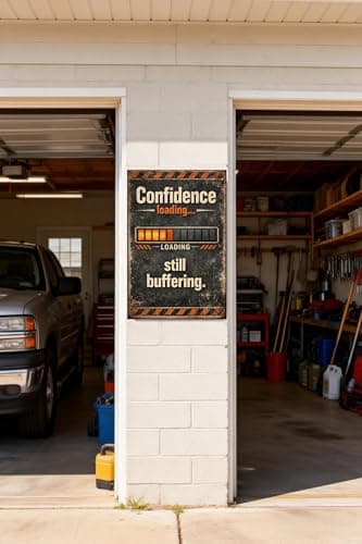 Confidence Loading Still Buffering Metal Tin Sign Vintage Funny Wall Decor Industrial Humor Quote Progress Bar Design Office Home Workspace Art 8x12 Inch Hanging Plaque - Thumbnail 3