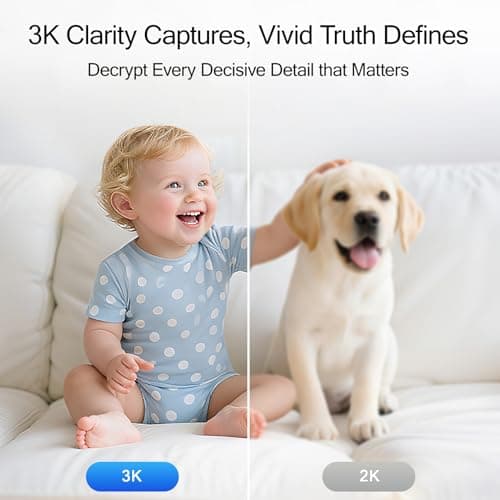 CINMOORE 5G Security Camera Indoor, 3K Pet/Dog Camera with Speaker/Phone App, PTZ WiFi Baby Monitor Cameras for Home Security, 0-Glow Night Vision 2-Way Talk, AI Tracking Facial Recognition Time Lapse - Thumbnail 3