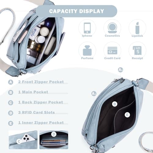 ATERITSSI Crossbody Purses for Women Trendy,Vegan Leather Crossbody Bags,Cell Phone Camera Shoulder Handbags with Card Slots - Thumbnail 5