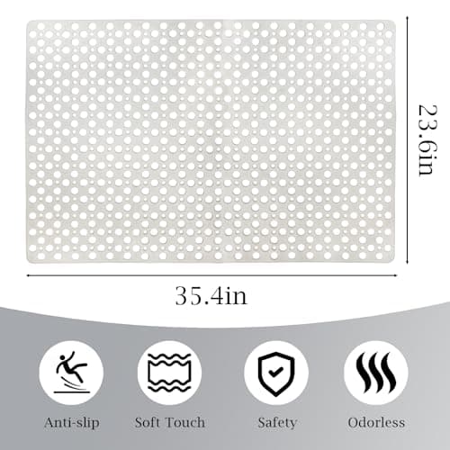 Tiamo Large Non Slip Shower/Bath Mat for Inside Shower, 35.4x23.6 Inch Anti-Slip Shower Stall Mat for Elderly,Extra Long Bathtub Mat for Shower with Big Suction Cups - Thumbnail 3