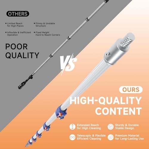 Telescopic Pole, 6-21 FT Multi-Purpose Extension Pole, Sturdy Aluminum Extendable Pole for Painting, Dusting and Cleaning - Thumbnail 5