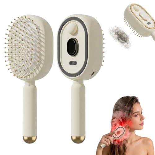Neliangia Electric Spray Air Cushion Massage Comb, 5 in 1 Rechargeable Hair Brush for Scalp Massage, Detangling, Straightening, Curling, Professional Salon Hair Care Tool - Image 1