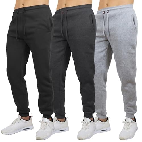 Galaxy by Harvic Sweatpants for Men 3-Pack – Slim Fit Fleece Cargo Joggers Elastic Waist Mens Jogger Sweatpants (S-3XL) - Image 1