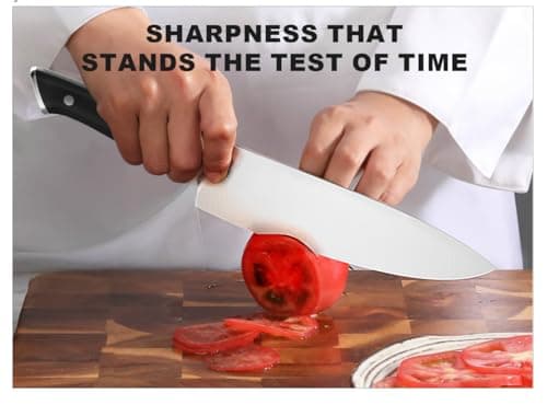 Livtek Knife Set with Block - Kitchen Knife Set German High-Carbon Stainless Steel with Built-in Sharpener - Full Tang, Triple-Rivet Ergonomic Handle - Holiday Gift Idea - 15-Piece, Falcon Series. - Thumbnail 5