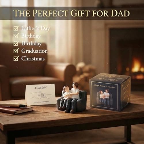 Dzpsoon Dad Gifts from Son Wife, Fathers's Day Dad Gifts for Men Husband & Grandpa Fist Bump Figurines, Birthday Gift Office Desk Decor Bookshelf Decorations - Thumbnail 3