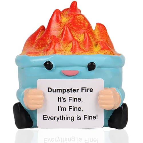 TTDOM Dumpster Fire Desk Accessories New Job Gifts for Coworker Boss Gifts for Women Social Worker Appreciation Gifts Dumpster Fire Cute Office Decor - Image 1