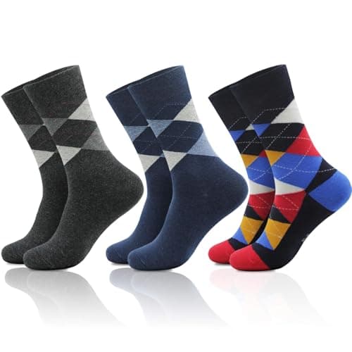 NKMOOS Colorful Argyle Socks for Women Size 7-9,Thin Women's Crew Socks Cotton Blend,Fashion Funny Soft Cozy Casual Breathable Business Work Gifts for Women Sock for Trouser 3 Pairs