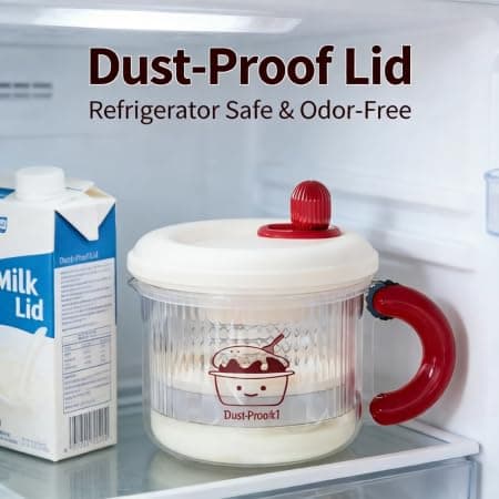 Yogurt Strainer & Greek Yogurt Maker, 10-Minute Fast Press Filtration, 225-Mesh Fine Filter with 6 Replacements, Built-in Timer, BPA-Free Food-Grade, 300g/10.58oz Capacity - Thumbnail 4