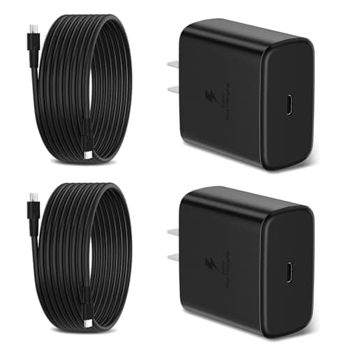 45W Super Fast Charger for Samsung, 6.5FT/2M USB C Charger Fast Charging for Samsung S25/S24/Plus/Ultra, PD 3.0 GaN Type C Charging Block Compatible with iPhone 17/16/15 and More (Black, 2 PCS) - Image 1
