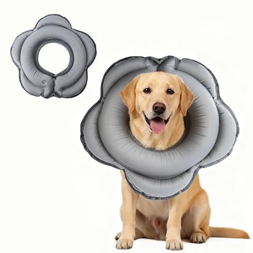 Dog Cone Collar for Large Dogs, Soft Inflatable Dog Donut Alternative After Surgery, Adjustable Protective Pet Recovery Collar, Donut Recovery Collar Prevents Licking for Dogs (Gray, XL)