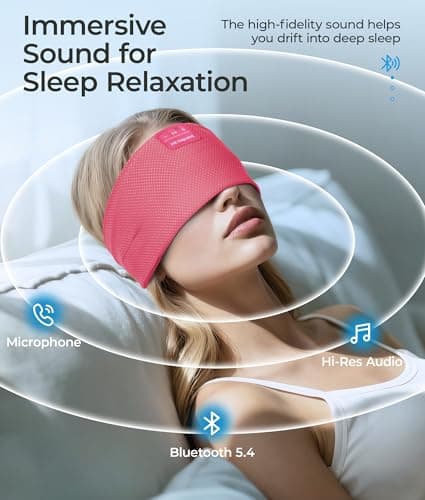 ink-topoint Sleep Headphones Bluetooth 5.4 Headphone, Sports Earphones with HD Stereo Speakers Breathable Sports Headphones for Running, Yoga, Travel, Sleeping, Ideal Gifts for Men Women - Thumbnail 4
