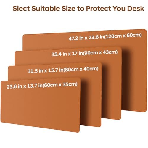 Yuwiiuuo Leather Desk Pad Protector, Office Desk Mat, Large Mouse Pad, Non-Slip PU Leather Desk Blotter, Waterproof Computer Desk Writing Pad for Office and Home (Brown, 31.5" x 15.7") - Thumbnail 6