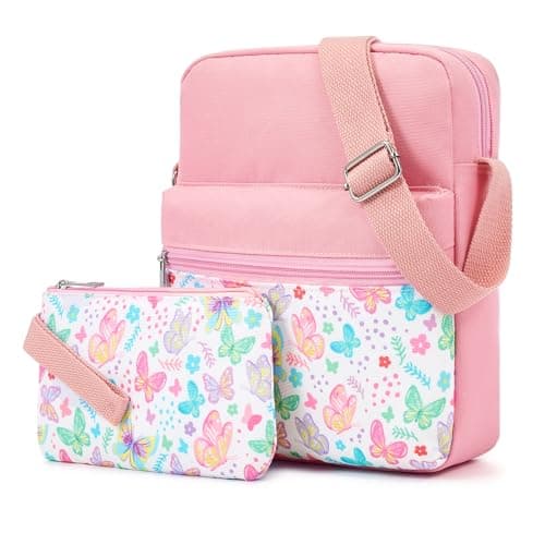 WOOMADA 2pcs Canvas Bag Crossbody Purses Cross Body Bag Messenger Bag CrossBody Purse Set(Petal Wings) - Image 1
