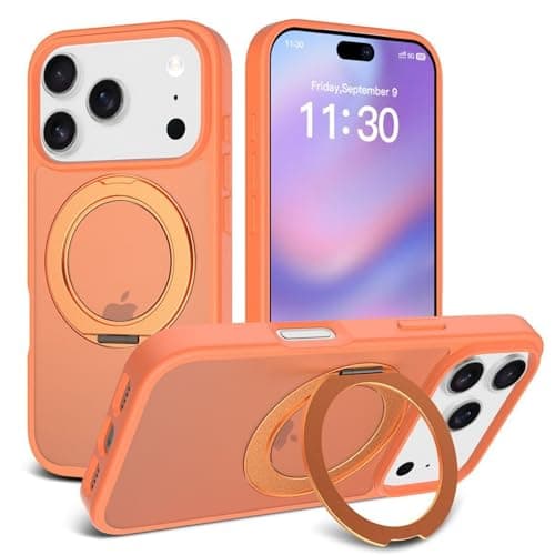 BSHITWO iPhone 17 Pro Max Case, Orange Frame, Translucent Matte