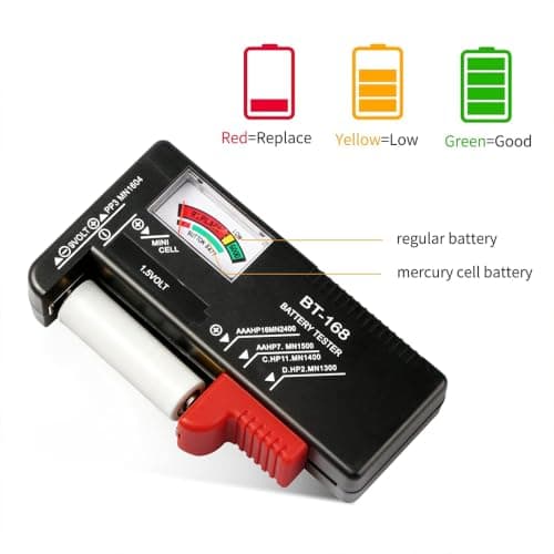 2Pcs Battery Tester Checker, Universal Battery Checker for AA AAA C D 9V 1.5V Button Cell Household Batteries Smal Electrical Monitor Meter Equipment (Requires No Battery for Operating) - Thumbnail 4