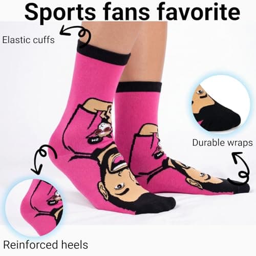 Fathers Day Gift From Daughter Wife Son Funny Socks for Men, Fun Soccer Fan Socks, 360 Character Crew Socks for Men, Novelty Crew Socks,Cool Soccer Gifts for Teens,Youth,Sports Fans and Players - Thumbnail 5