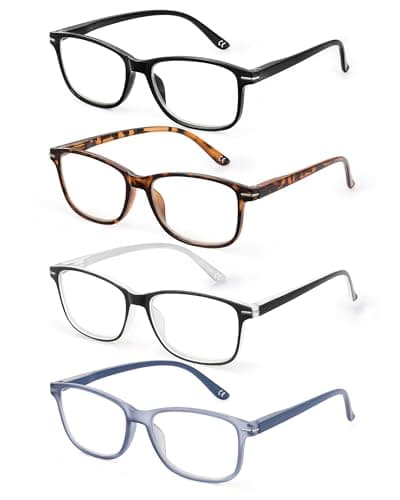 JOLISU 4 Pack Reading Glasses Men Women Spring Hinges Comfortable Glasses for Reading (1.75) - Image 1
