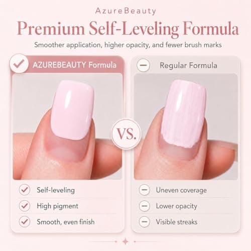 AZUREBEAUTY 6 Colors 15ml HEMA Free Pink Purera Gel Nail Polish Set, Same Color Bottles, Soak Off UV LED Gel Polish Kit Nail Art for DIY at Home Manicure Salon Gift, Neon Light Bright Baby Pink - Thumbnail 5