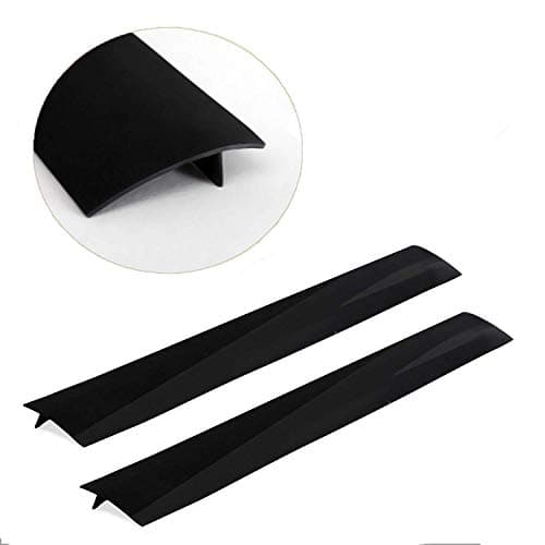 Silicone Kitchen Stove Gap Covers, Kitchen Counter Gap Anti-Slip Non-Tacky Filler Seals Spills Between Counter, Stovetop, Oven, Washer, Heat-Resistant，Set of 2 (21 Inches, Black) by liboyixi