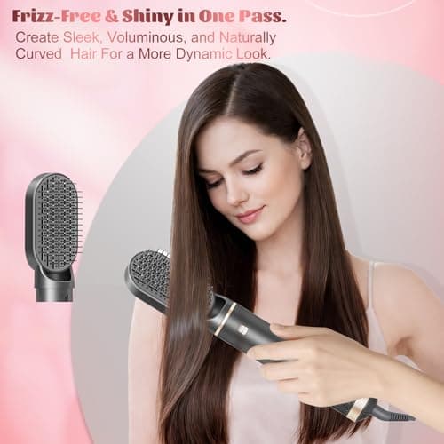AVENHO 5 in 1 Hair Styler & Hot Air Brush - Air Curling Wrap with Low-Speed Negative Ion Technology, Hair Dryer Brush for Drying, Curling, Straightening & Styling, Hair Styling Tools at Home (Grey) - Thumbnail 4