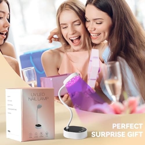 AORAEM UV Nail Lamp, Gooseneck Mini U V Light for Gel Nails, 36W Rechargeable LED Flash Cure Lamps with 4 Timers & Auto Sensor, Quick Dry Professional Nail Dryer for Salon Home DIY Use, White - Thumbnail 6