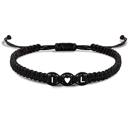 Btysun Initial Bracelets for Teen Braided Bracelets Birthday Gifts for Women Letter Charm I&L Daughter Girlfriend Boyfriend Husband Wife Christmas Jewelry - Image 1