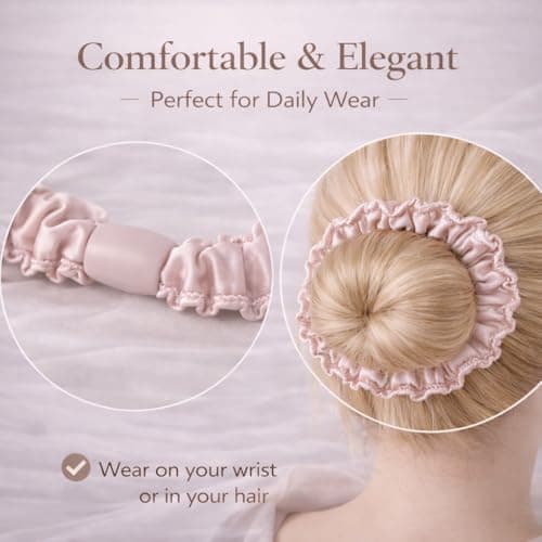 UaiUya 7PCS Skinny Satin Scrunchies, Softer Than Silk Hair Ties, Gentle for Frizz, Ideal Gifts for Women Basic - Thumbnail 4