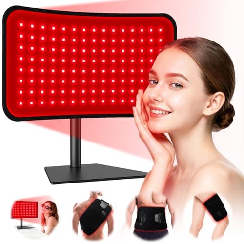 Red Light Therapy for Face Body, 2-in-1 Red Light Panel Device with Belt, 660nm & 850nm Near Infrared Light Therapy Lamp with Remote Control, 5 Adjustable Brightness & Timer, Gift for Women Men - Image 1