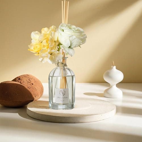 Reed Diffuser Set, Pretty Valley Home Dried Flowers Diffuser 120Ml / 4.05 fl OZ Gift Box - Includes Sticks, Long Lasting Fragrance Oil and Glass Bottle for Office Living Room Decor (Fleur d Jardin) - Thumbnail 2