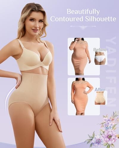 YADIFEN Tummy Control Shapewear High Waisted Underwear for Women, Seamless Girdle Steel Boned Butt Lifting Panties - Thumbnail 5