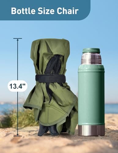 Docusvect Swivel Portable Camping Chair for Adults, Fast Setup, Lightweight & Small Folding Chair with Cup Holder, Side Pocket and Carry Bag - Support 330 LBS - Thumbnail 4