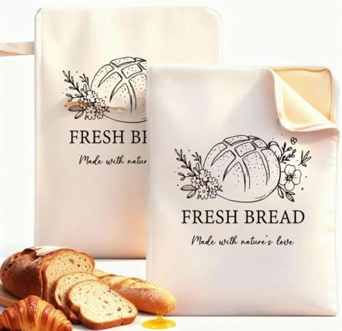 Sourdough bread Bags for Homemade Bread-2 Pack XL Reusable Beeswax Bread Bags for Homemade Bread Freezer & Refrigerator 17"×13" Natural Beeswax-Lined Cotton Food Storage Bags to Keep Fresh yellow - Image 1