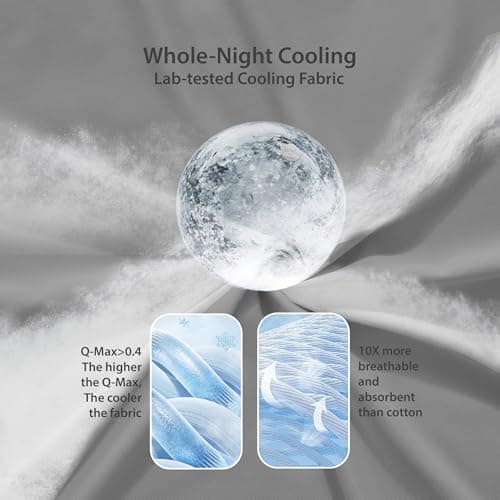 Regency Heights King Sheet Sets 3 Piece, Cooling Spandex Sheet,Fade Resistant Fitted Sheet & Pillowcases, All Elastic Fits Up to 15" Mattress, Breathable & Moisture-Wicking for Hot Sleepers, Gray - Thumbnail 3